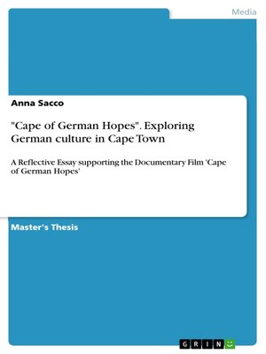 cover image of "Cape of German Hopes". Exploring German culture in Cape Town